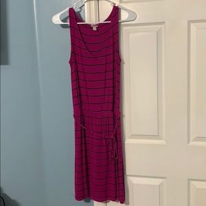 Pink and black striped dress